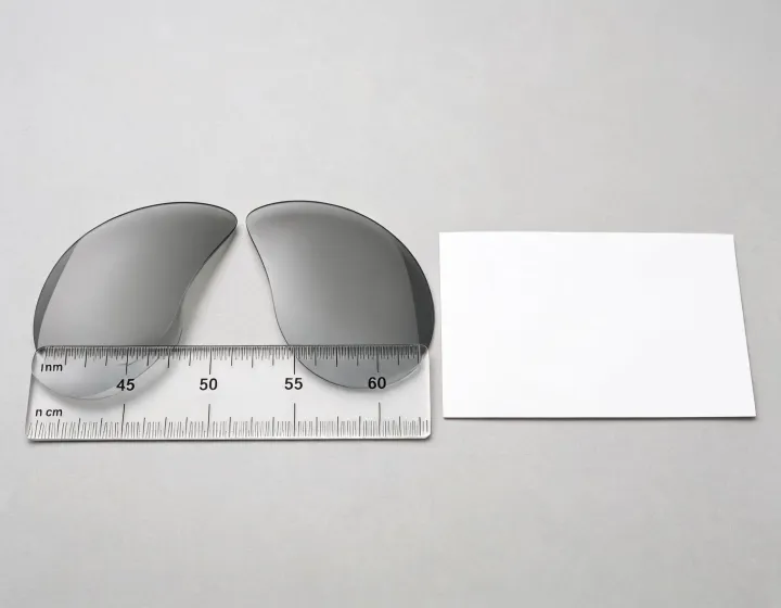 Polarized polycarbonate lenses size and marking check illustration